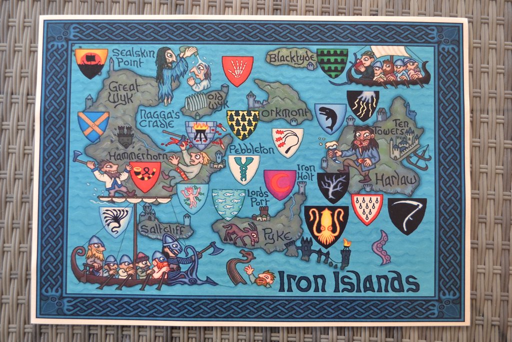 Iron Islands Karikatyr Game of Thrones Karta Poster Affisch