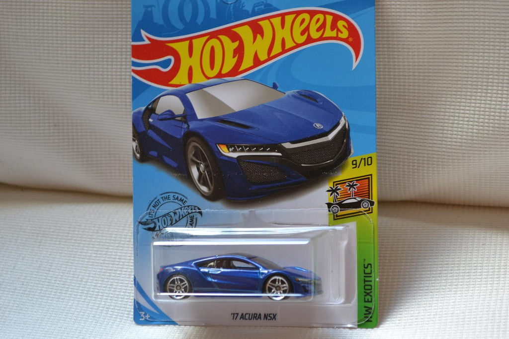 2017 Acura NSX Blå 1:64 Hot Wheels (USA Long card 2018) Ny