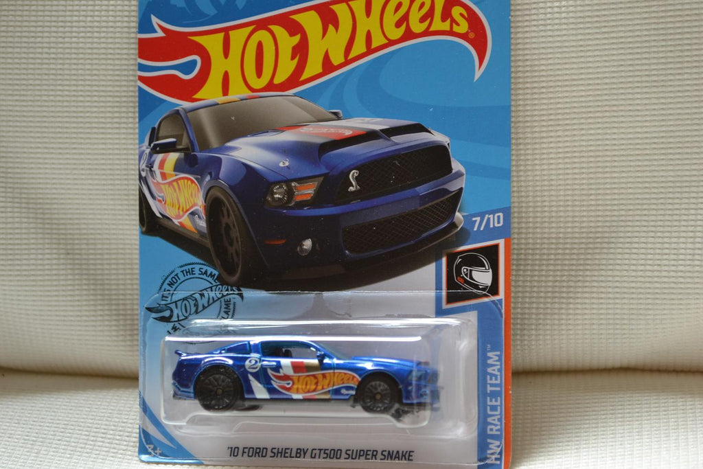 2010 Ford Shelby GT500 Super Snake Blå 1:64 Hot Wheels (USA Long card 2018) Ny
