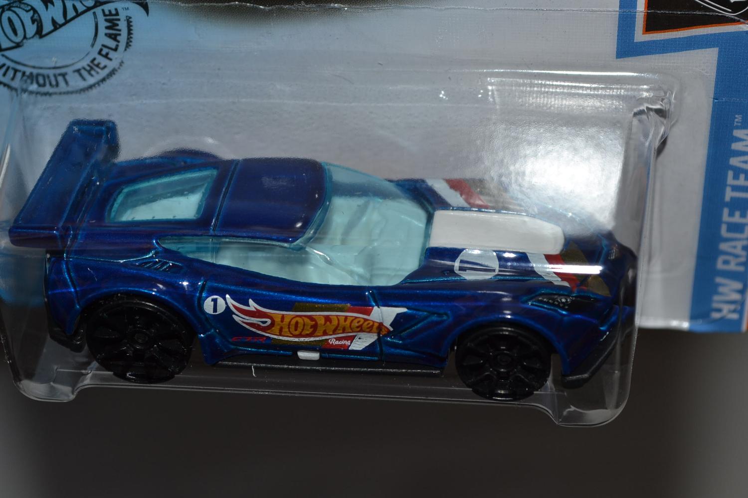 Corvette C7R Blå 1:64 Hot Wheels (USA Long card 2018) Ny