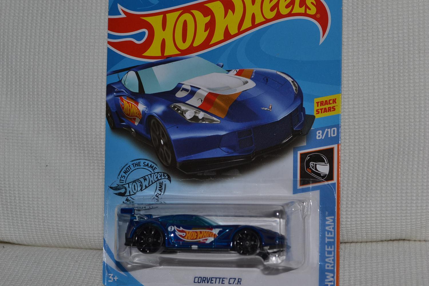 Corvette C7R Blå 1:64 Hot Wheels (USA Long card 2018) Ny