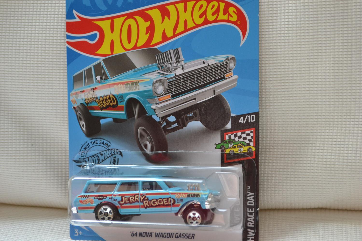 1964 Nova Wagon Gasser Blå 1:64 Hot Wheels (USA Long card 2018) Ny