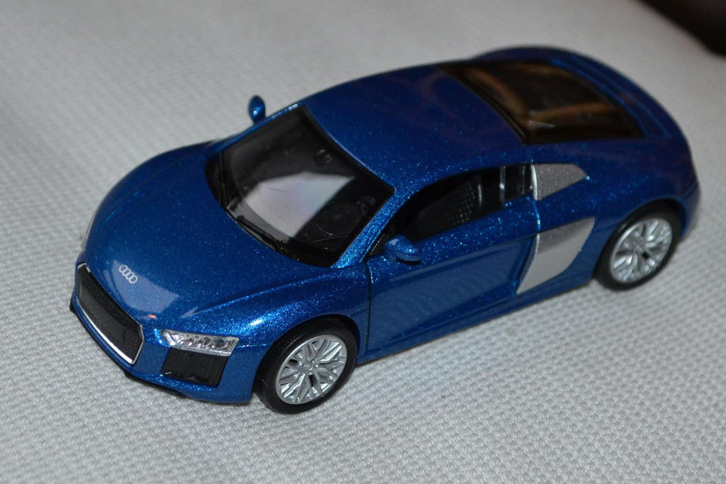 Audi R8 V10 Blå 1:34-1:38 Welly 11cm Pullback Ny