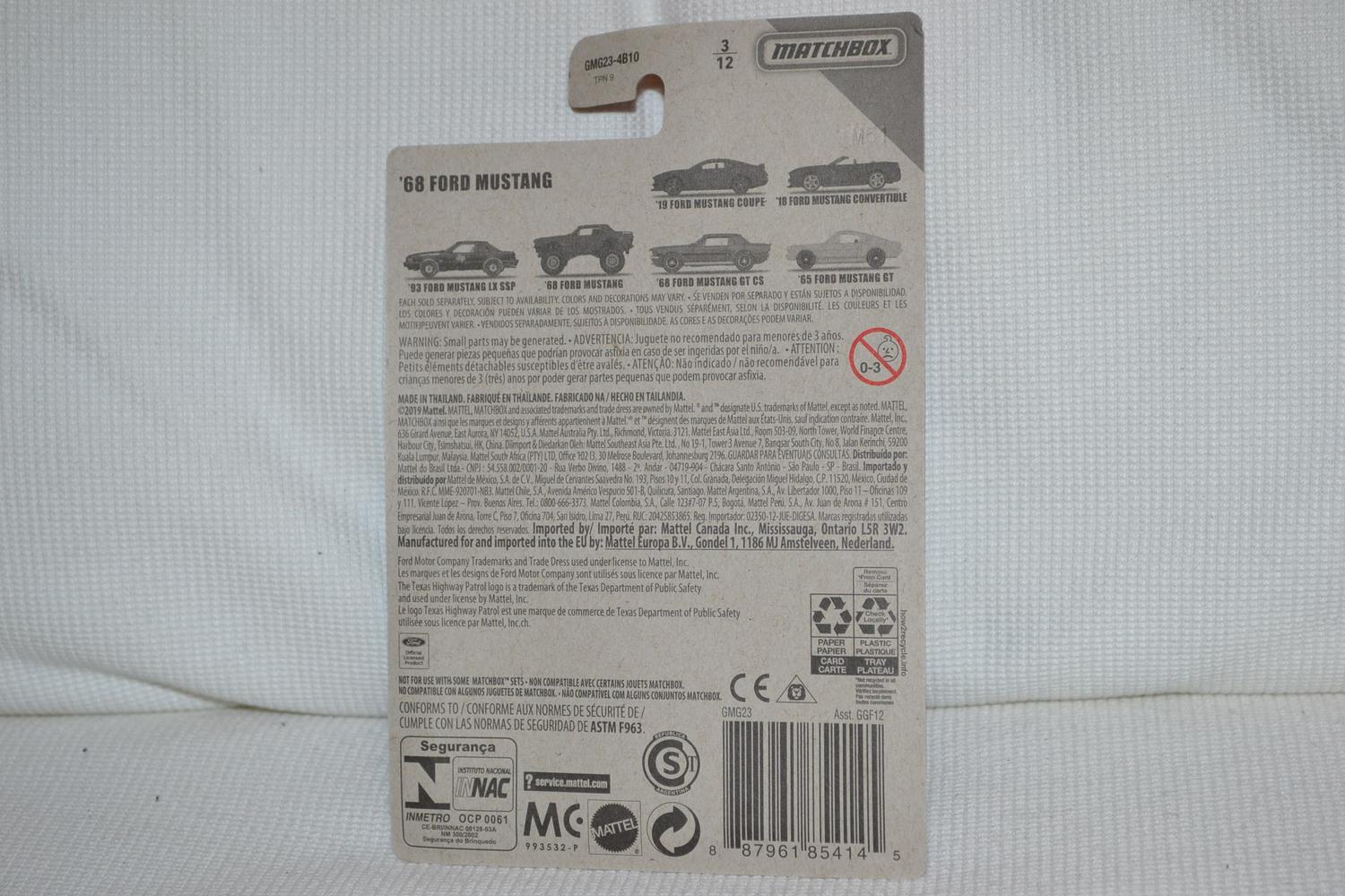 1968 Ford Mustang Offroad 1:64 Matchbox (Mustang Series) 7cm Ny