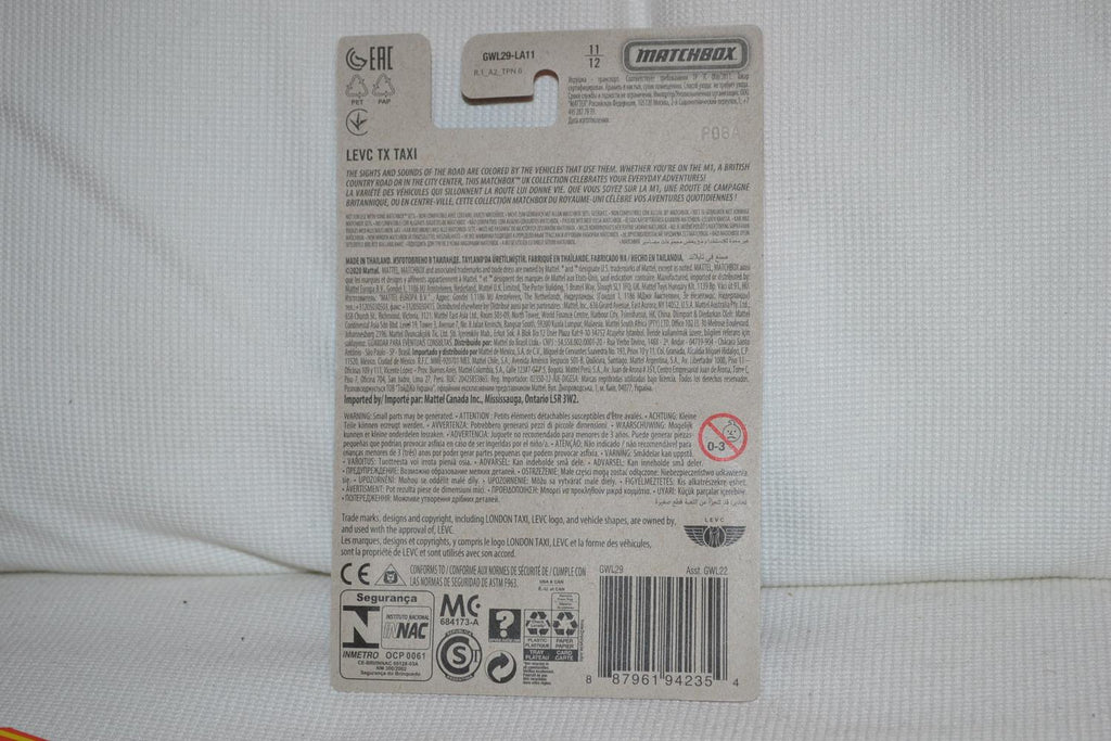 Levc TX Taxi Svart 1:64 Matchbox (Best of UK) 7cm Ny