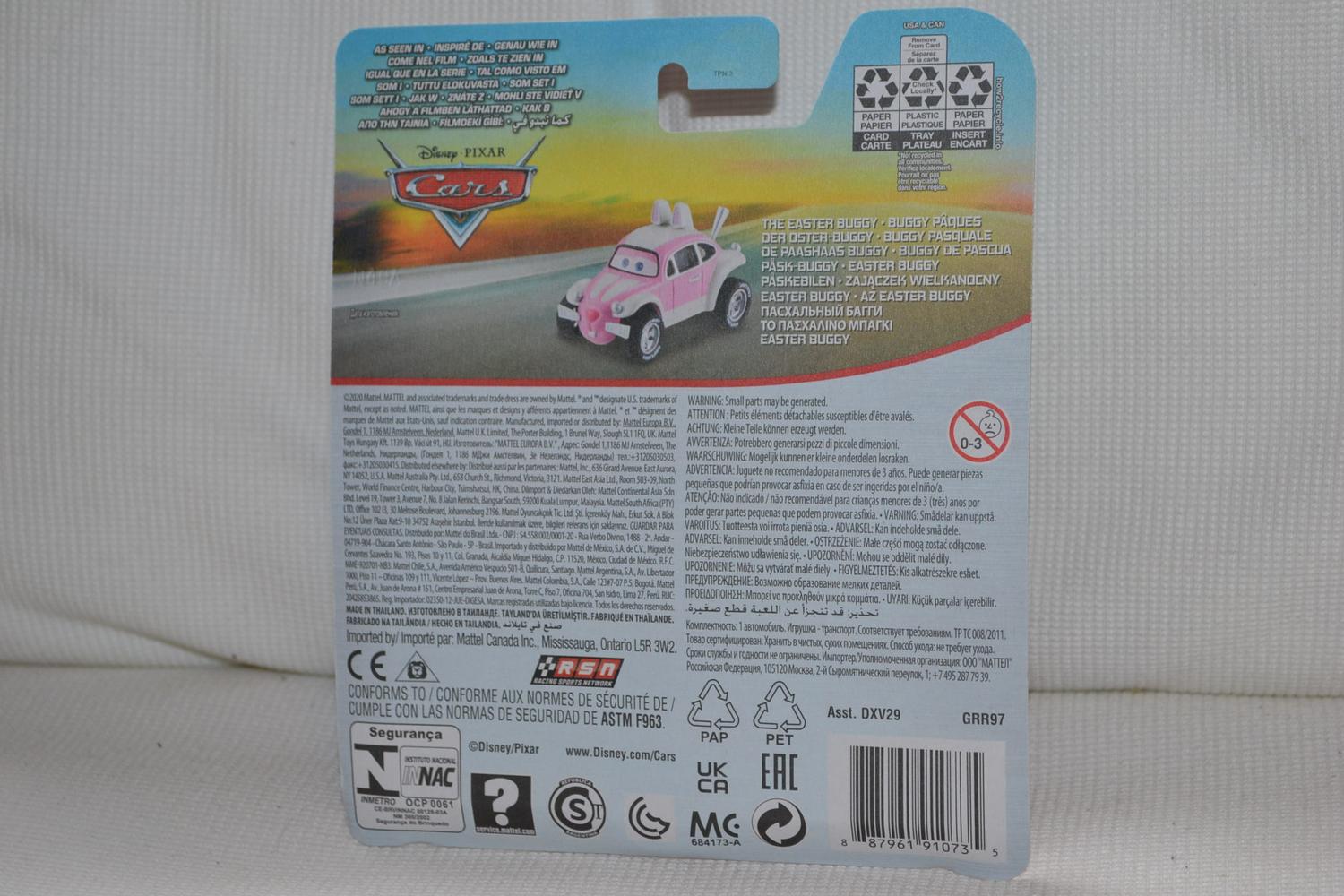 The Easter Buggy Bilar Disney Cars 1:55 Mattel 7-9cm 2021 Ny