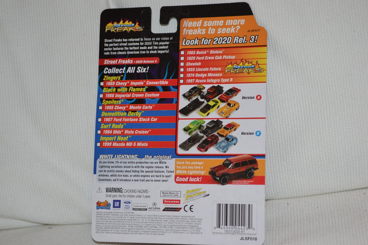 1985 Chevy Monte Carlo Orange 1:64 Johnny Lightning Street Freaks 18B 8cm Ny