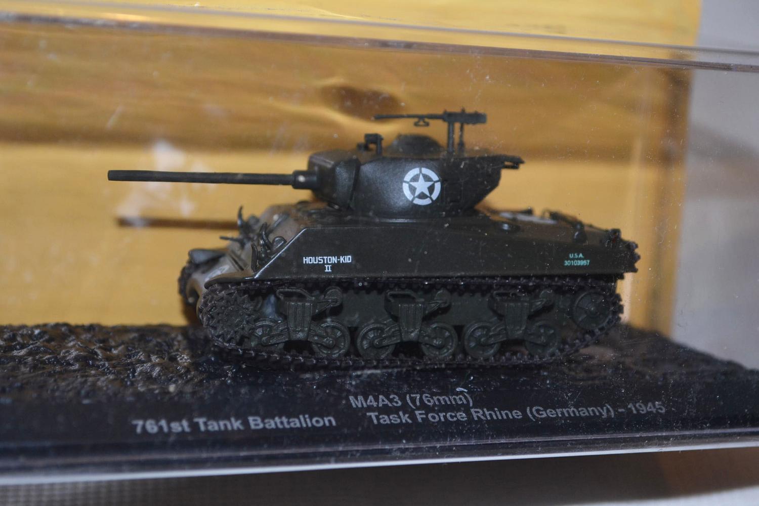 M4A3 Pansarvagn USA 1945 WW2 1:43 Deagostini 10cm Ny