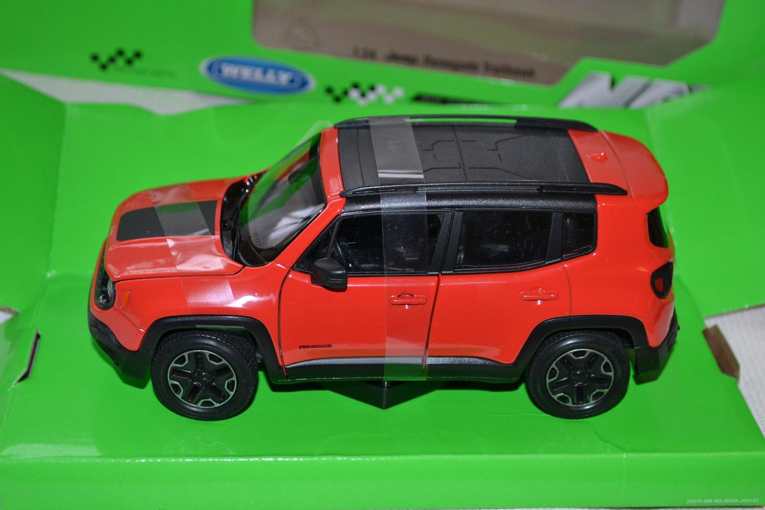 Jeep Renegade Trailhawk 2017 Orange 1:24 Welly 17cm Ny