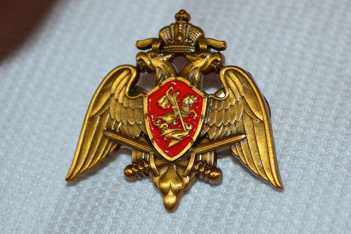 Ryssland Sigill Örnar Sköld m. Emalj Brosch Pin 3cm Ny