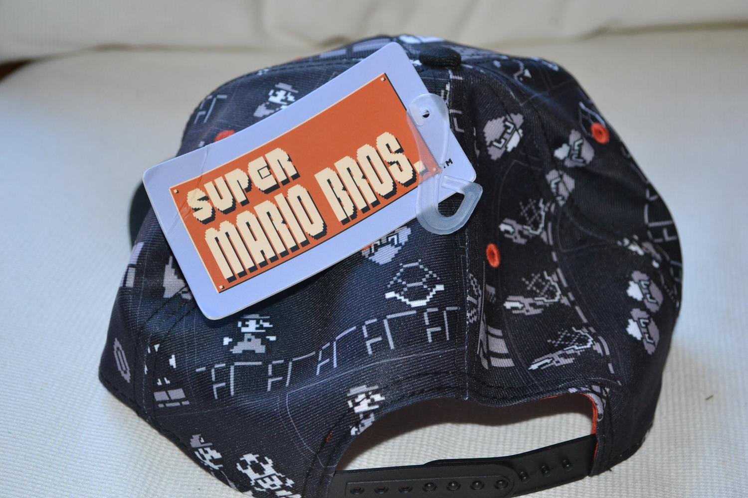 Retro 8bit Svart Super Mario Bros NES Keps (Difuzed Snapback) Ny