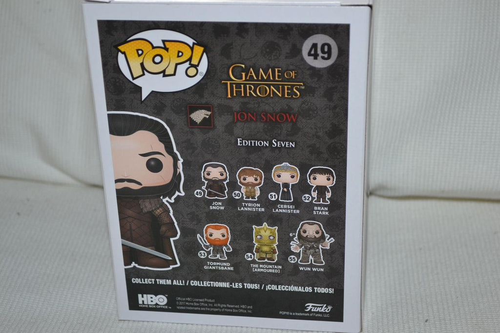 Jon Snow Game of Thrones Pop! Figur Nr 49 Funko 10cm Ny