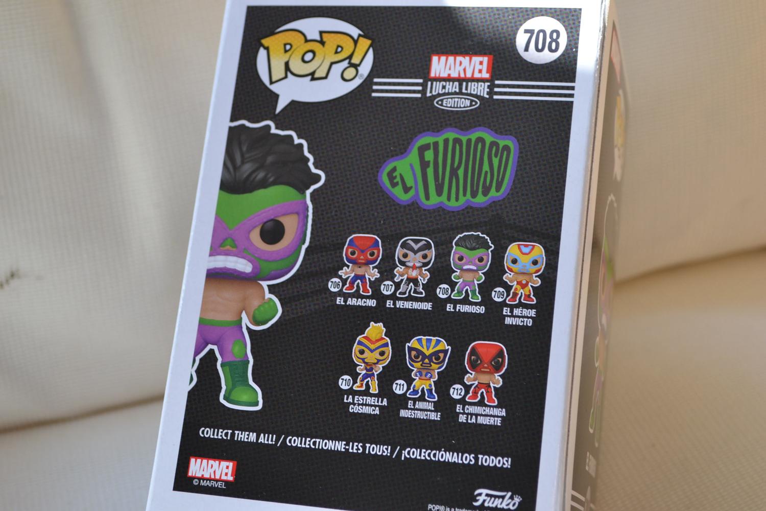 El Furioso El Libre Marvel Pop! Figur 708 Funko 10cm Ny