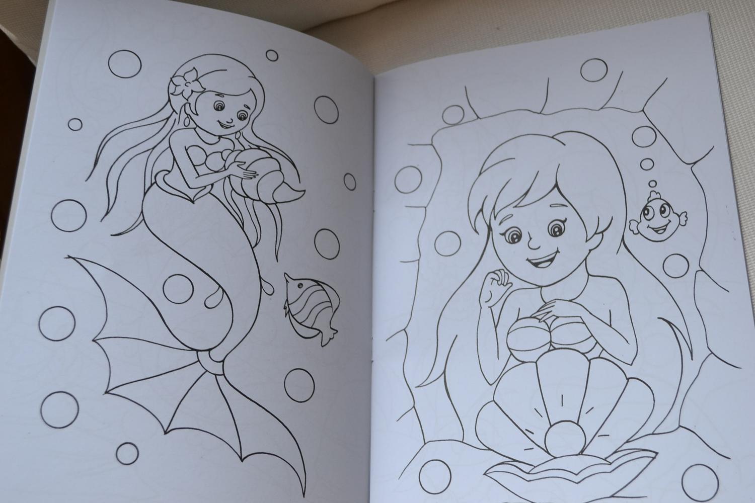 Målarbok Sjöjungfru Mermaid A4 16sidor Barn Ny