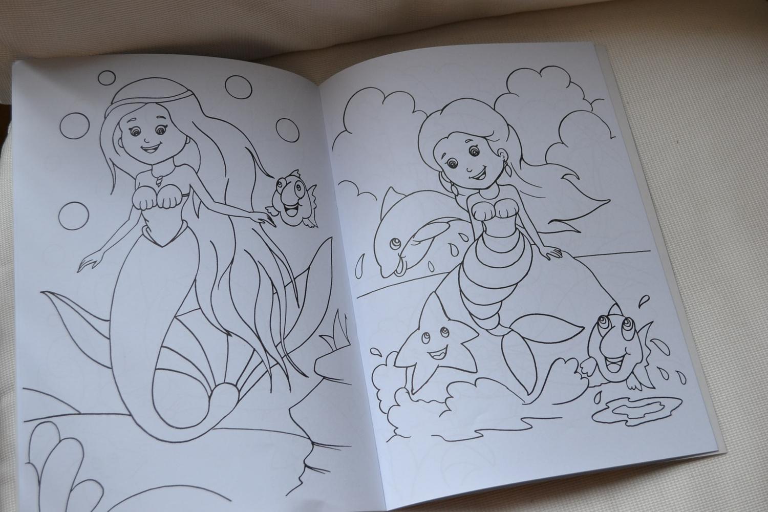 Målarbok Sjöjungfru Mermaid A4 16sidor Barn Ny