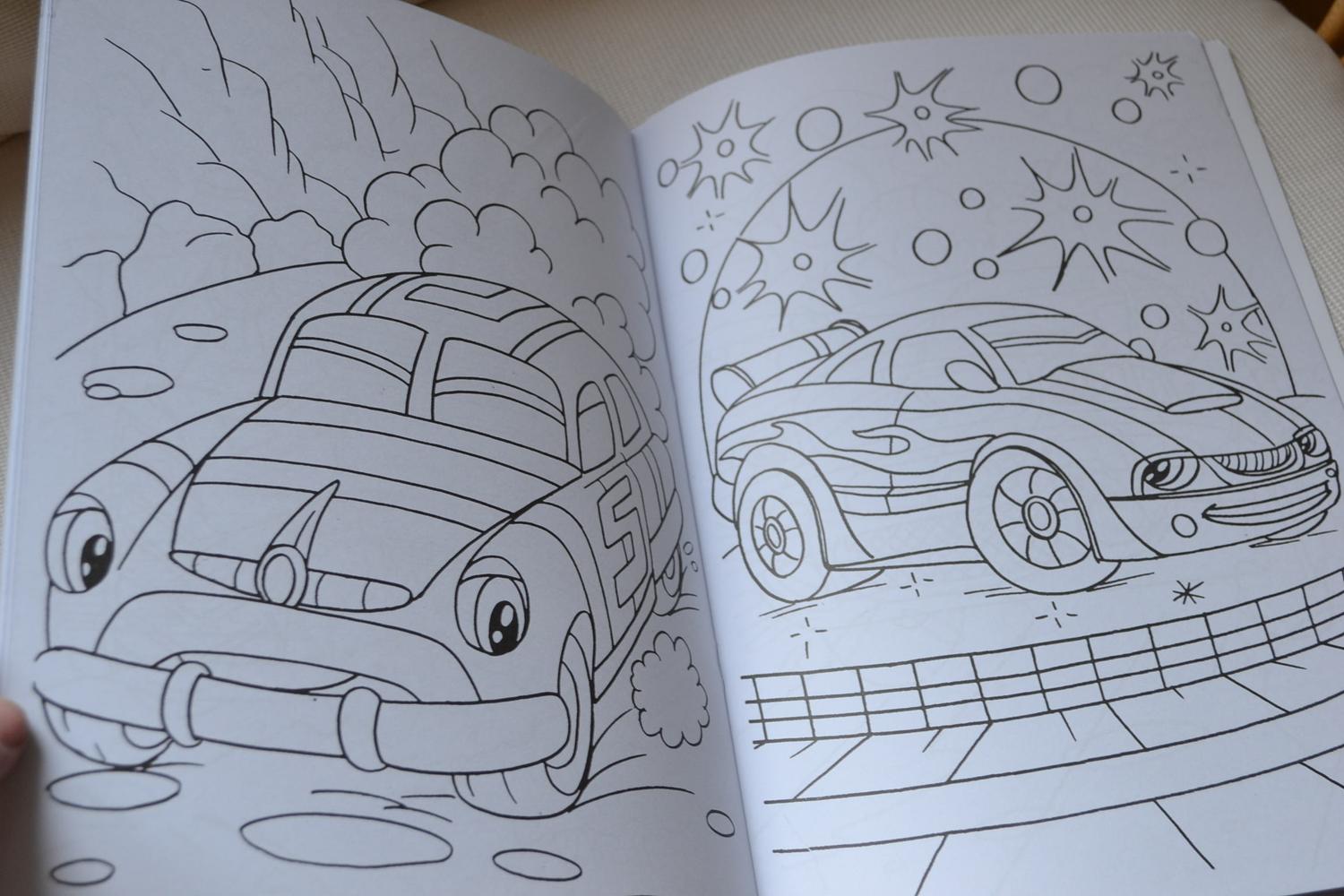 Målarbok Car Race Bilar A4 16sidor Barn Ny