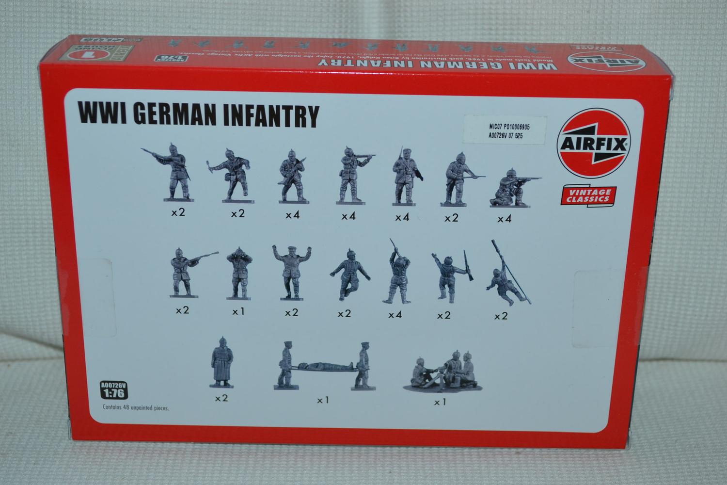 WW1 German Infantry 1:76 Airfix Plastsoldater 48st Figurer Ny