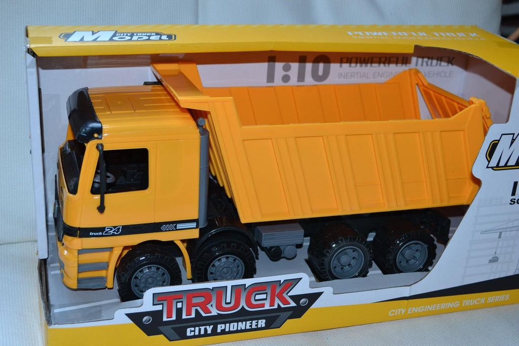 Gul Lastbil m. Tippsläp 1:10 City Pioneer Tipplastbil 38cm Ny