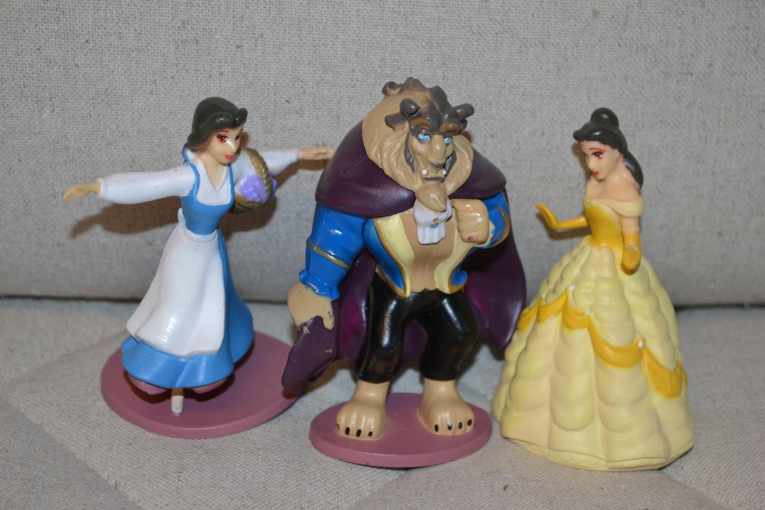 Skönheten och Odjuret 3st Figurer 10cm Disney Ny