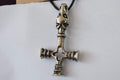 Drakhammaren i Kors Mönster Halsband Viking (Tenn Handgjord) Smycke Ny
