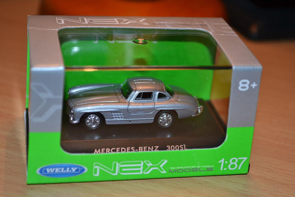 Mercedes-Benz 300SL 1:87 Welly Nex Models Silver Metallic Ny