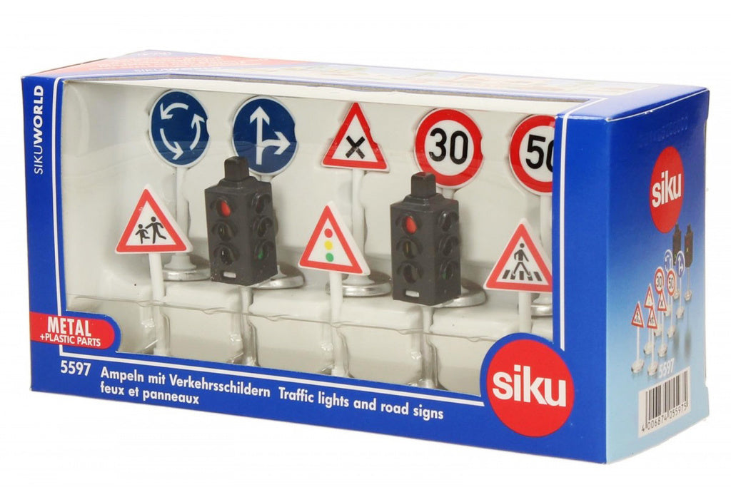 Trafikljus och Skyltar ca 1:50 Europeiska/Svenska Siku World