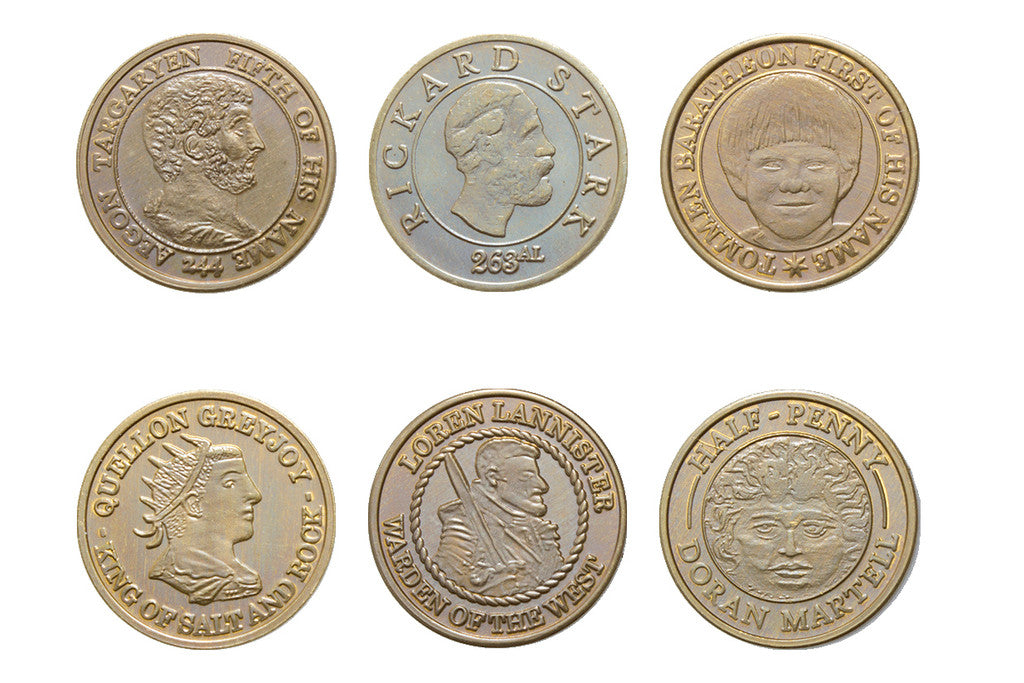 6st Mynt 1/2 Penny (Lannister, Greyjoy mfl) Game of Thrones