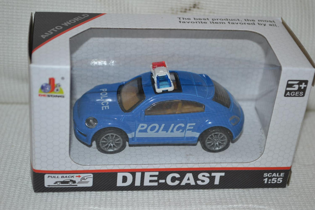 Blå Bubbla Italien Polisbil 1:55 Plast 8cm Ny