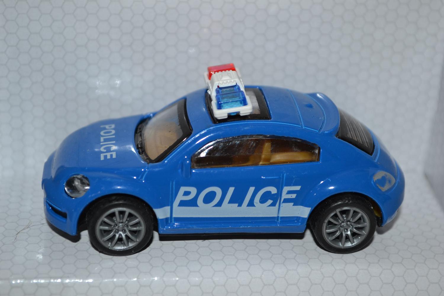 Blå Bubbla Italien Polisbil 1:55 Plast 8cm Ny