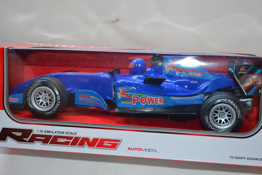 Blå F1 Formula 1 Bil m. Ljus/Ljud 1:24 Plast 26cm Ny