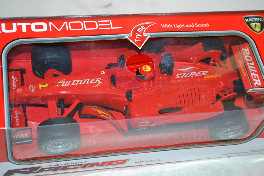 Röd F1 Formula 1 Bil m. Ljus/Ljud 1:24 Plast 26cm Ny