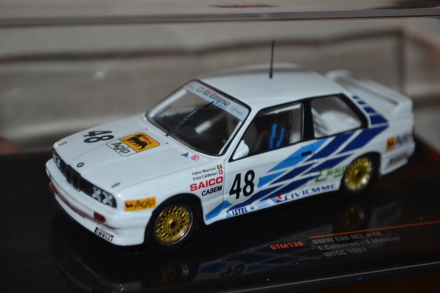 BMW M3 E30 #48 Calderari/Mancini WTCC 1987 Rally 1:43 IXO 11cm Ny