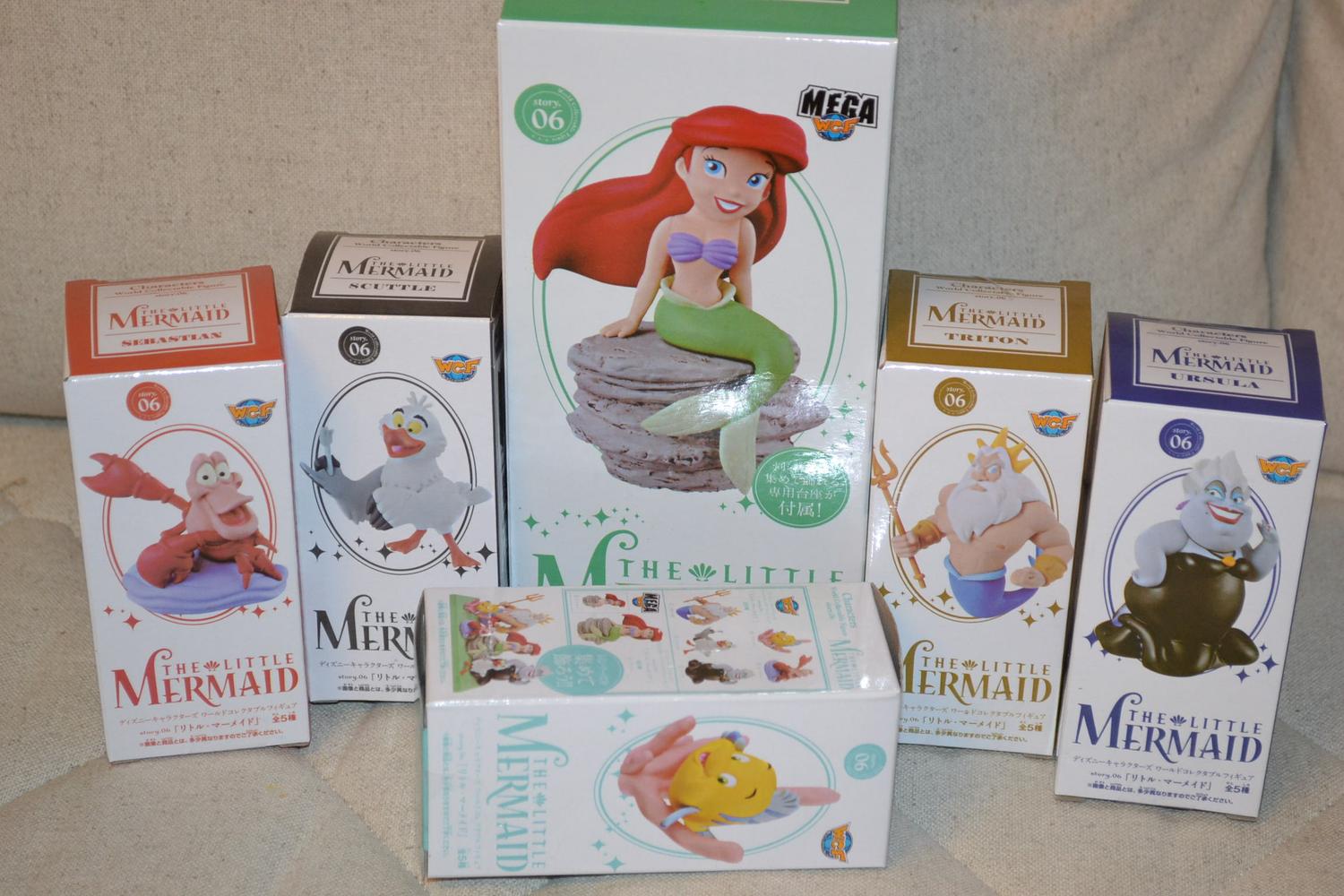 6st Lilla Sjöjungfrun Figurer WCF Banpresto Japan 5-8cm Ny