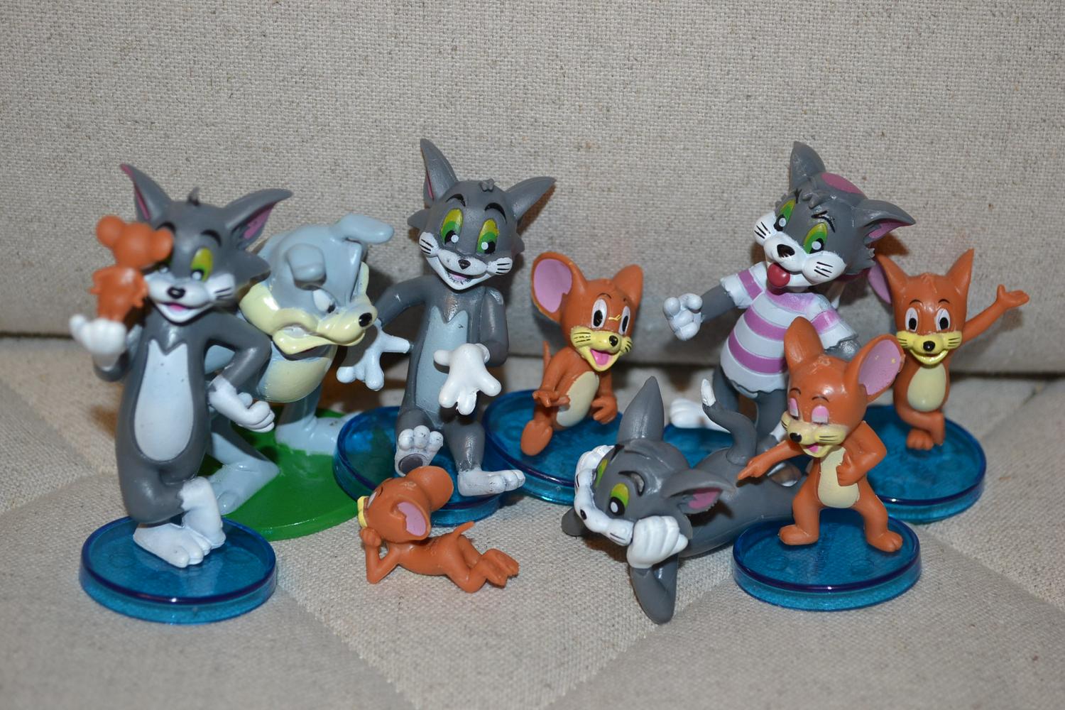 9st Tom och Jerry Figurer 3-6cm Ny