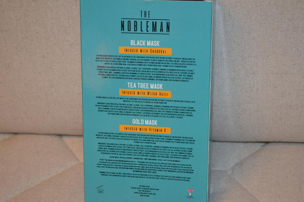 3st Peel-Off Masks The Nobleman Borste Ansiktsmask (Black, Guld, Grön) Ny