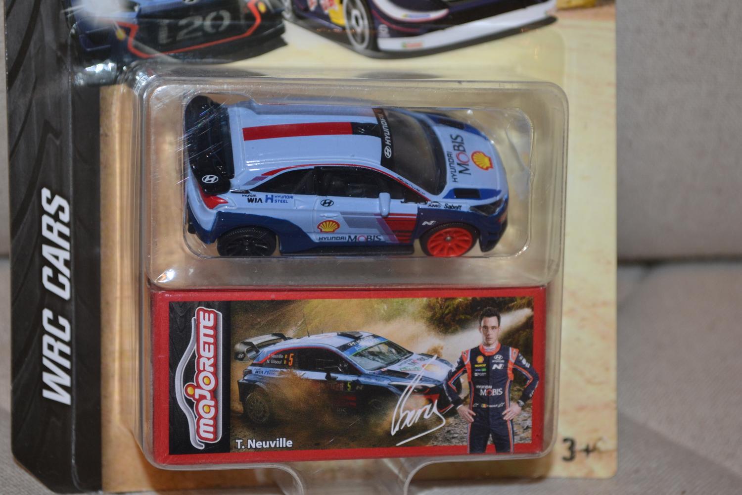 Hyundai i20 Coupe WRC Rally T Neuville 1:64 Majorette 7cm Ny
