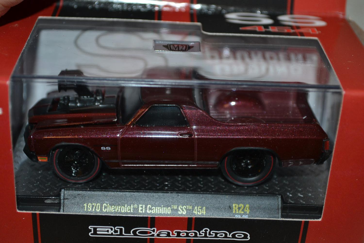1970 Chevrolet El Camino SS 454 Röd 1:64 M2 Machines (Ground Pounders 24) 8cm Ny