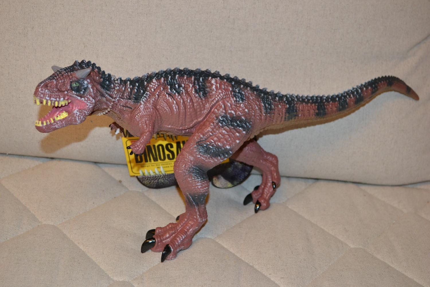 Tyrannosaurus Rex m. Horn Stor Dinosaurie Mjuk/Lätt Klämbar 40cm Ny