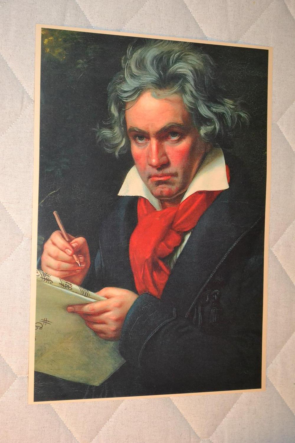 Ludwig van Beethoven Porträtt Vintage Poster Affisch 30*42cm Ny