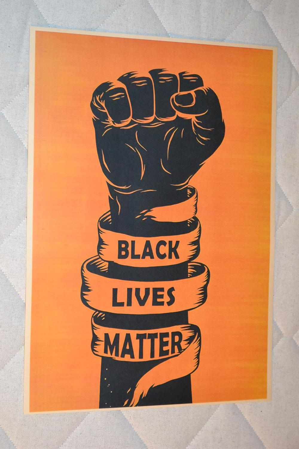 Black Lives Matter Svart Knytnäve Poster Affisch 30*42cm Ny