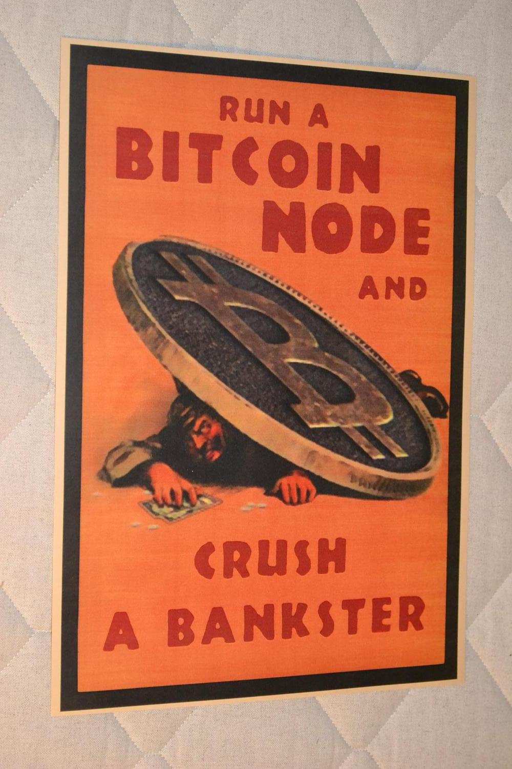 Crush a Banker Bitcoin Poster Affisch 30*42cm Ny