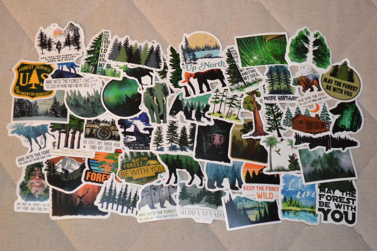 Natur Skogen Djur 50st Klistermärken Stickers 7-4cm Ny