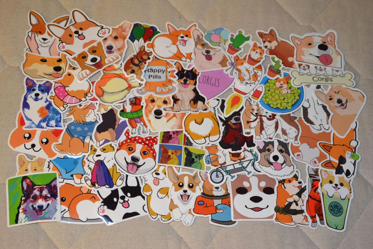 Corgi Hundar 50st Klistermärken Stickers 7-4cm Ny