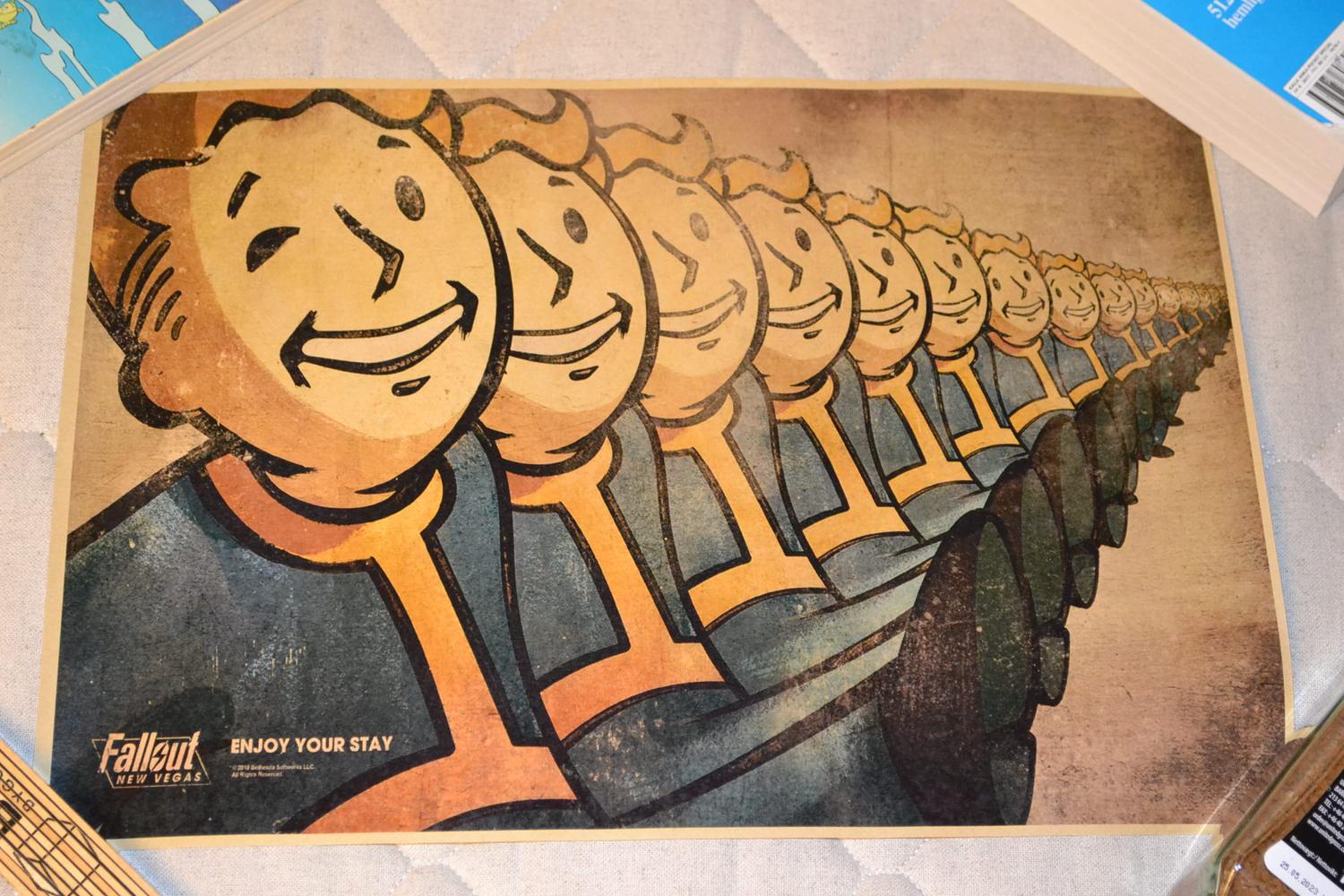 Fallout Vault Boys på Led Poster Affisch 42*30cm Ny