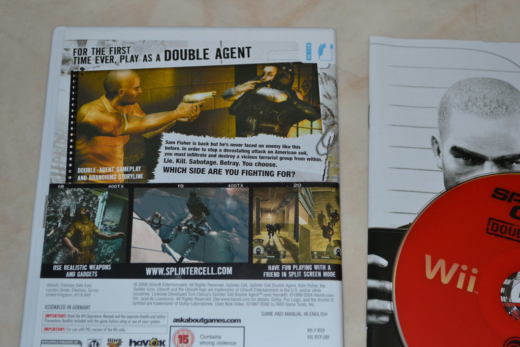 Tom Clancy's Splinter Cell: Double Agent Wii Nintendo Komple