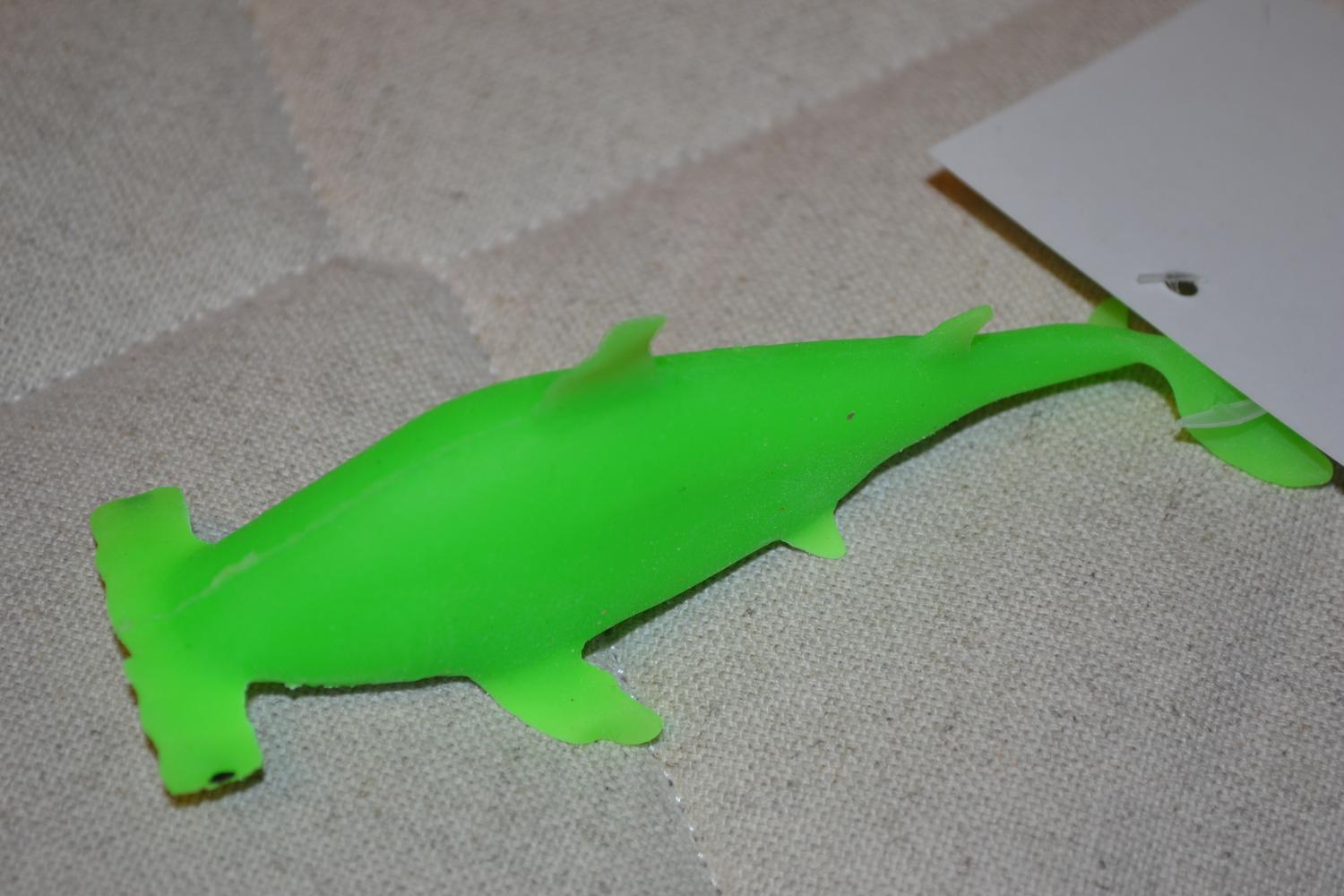 Haj Vithaj Grön m. Stretch (Färgglad) Gummi 6-10cm Ny