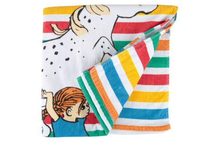 Pippi Långstrump Randig Handduk (Badhandduk) 70*140cm Unisex Ny
