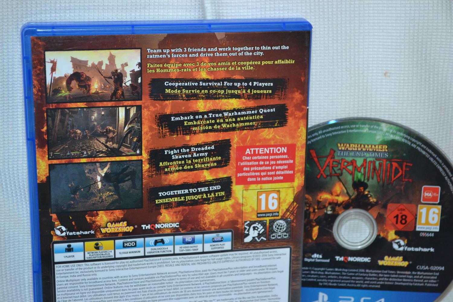 Warhammer End Times Vermintide PS4 Playstation 4 Fint Skick