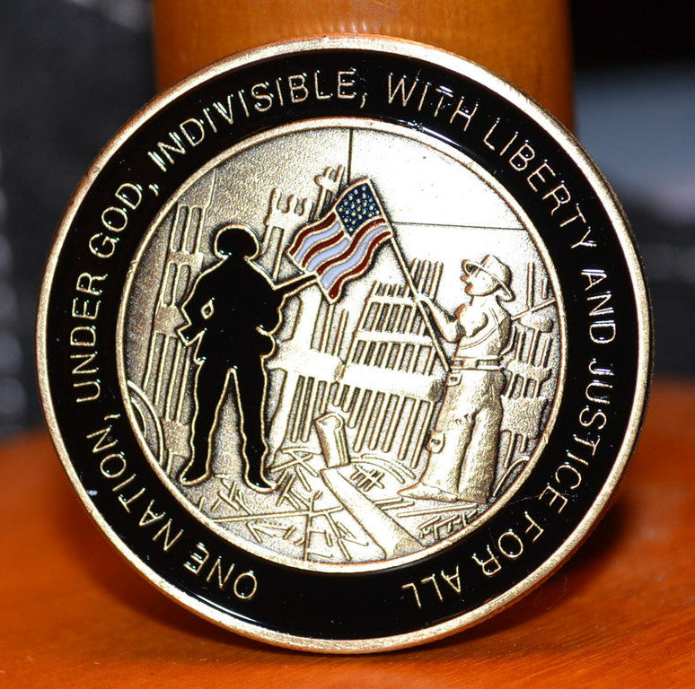 "Honoring & Remembering" Mynt 911 USA Brons m. Färg NY Se Hi