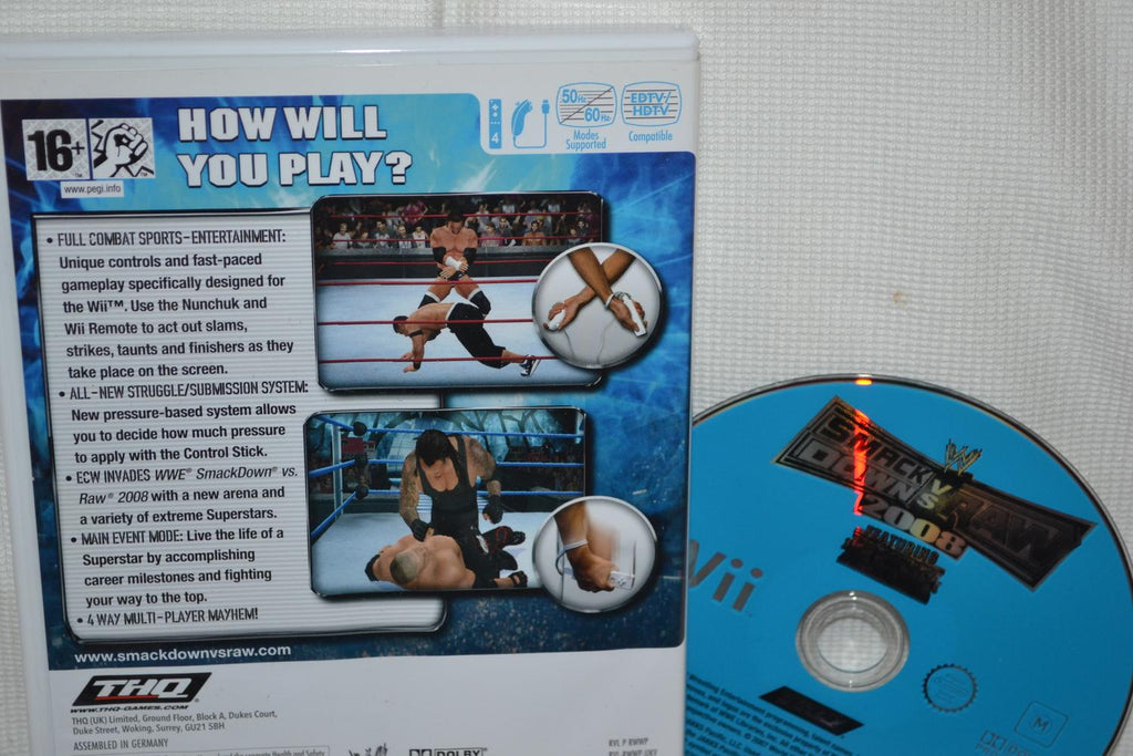 SmackDown Vs Raw 2008 Wii Nintendo (Utan Manual) Fint Skick